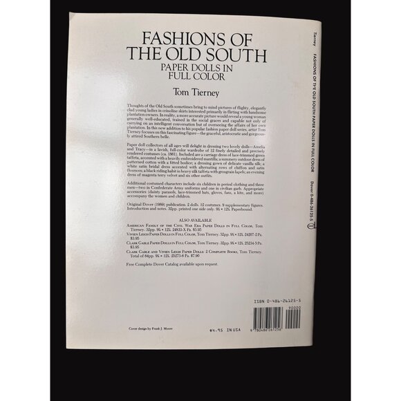 Fashions Of The Old South Paper Dolls In Full Color By Tom Tierney UNCUT - Picture 2 of 7